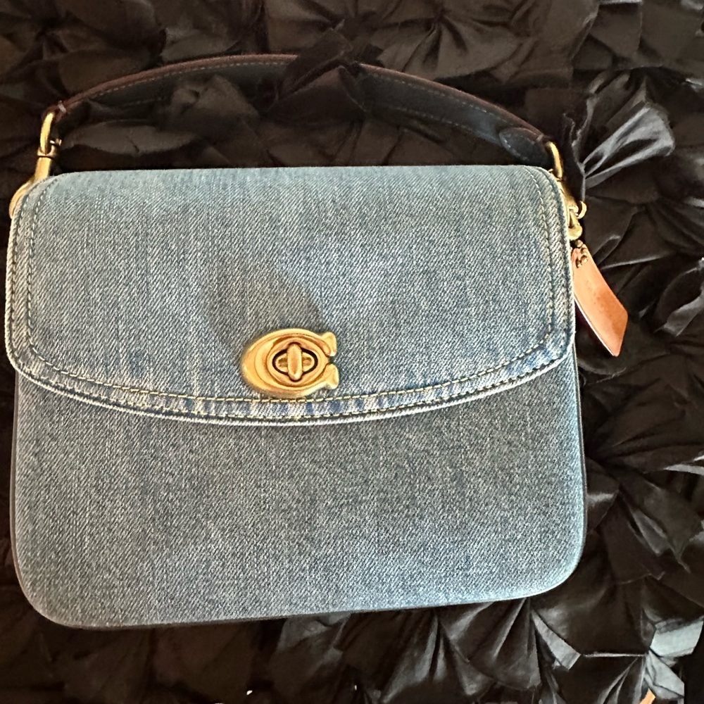 Coach Cassie Mini Blue Denim Crossbody - Picture 12 of 13